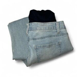 Time & Tru faded wash blue maternity straight leg jeans size small